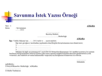 Savunma Örneği Dikkat Edilmesi Gereken Hususlar